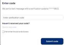 Enter verification code screenshot